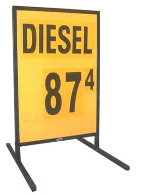 1c. MS-211D Curb-Side Fuel Pricing Sign in Yellow - 58H x 39.25W x 40D