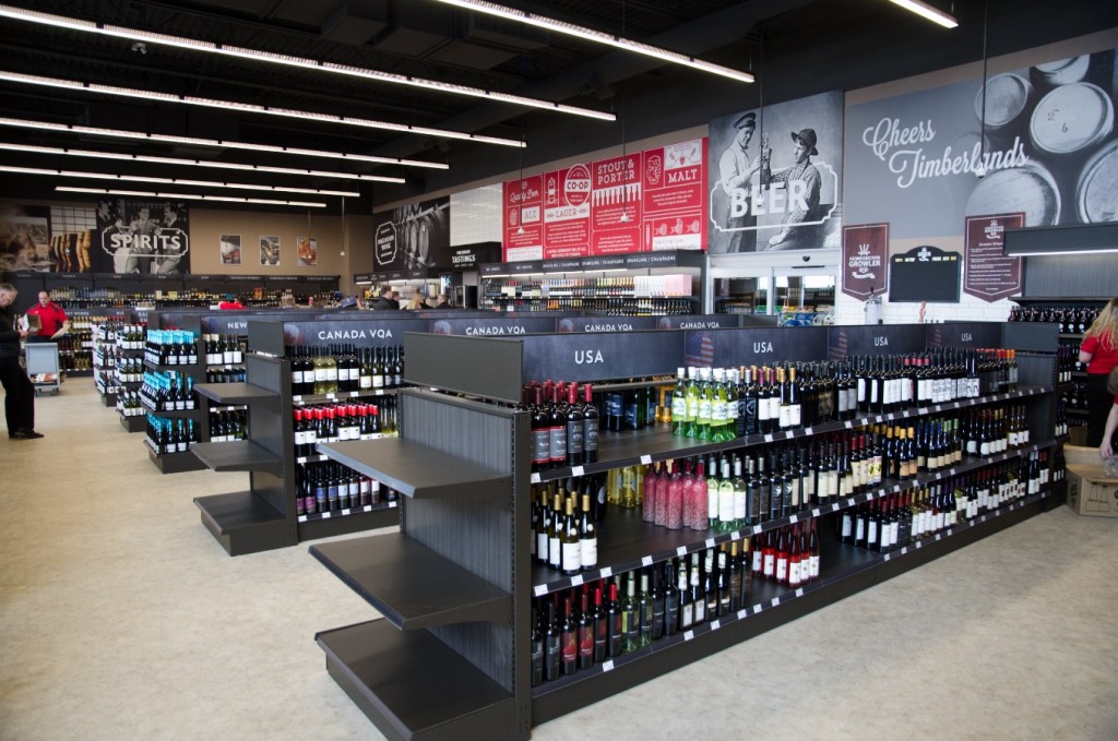 2. Large Format Liquor Store Gondola with End Cap and Sign Header