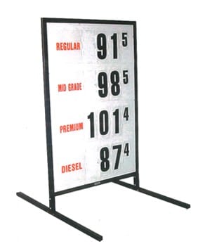 4. MS-214 Curb-Side Fuel Pricing Sign - 68H x 43.25W x 40D