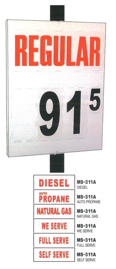 5a. MS-311 Pole Mount Fuel Pricing Sign - 48H x 36W x 4.75D