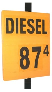 5b. MS-311 Pole Mount Fuel Pricing Sign in Yellow - 48H x 36W x 4.75D