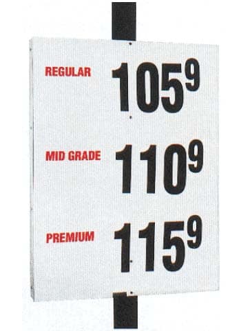 7. MS-313 Pole Mount Fuel Pricing Sign - 48H x 36W x 4.75D