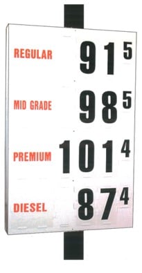 8. MS-314 Pole Mount Fuel Pricing Sign - 59H x 36W x 4.75D