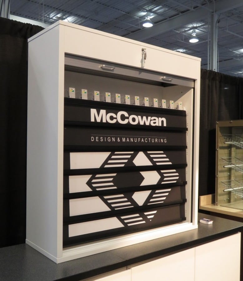 MM-2052-48 Secure Counter Top Tobacco Cabinet - Door Open