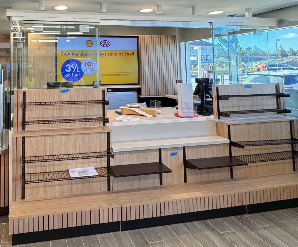 Cash Desk with custom millwork cladding