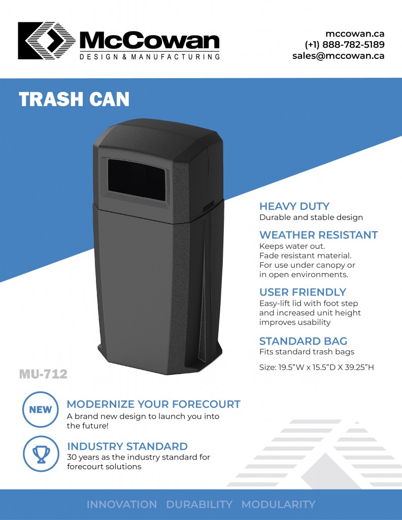 MU-712 - Heavy Duty Trash Can / waste container 