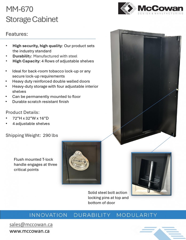 MM-5045-36-PKG – 6 Drawer High security Back Counter Tobacco Cabinet 
